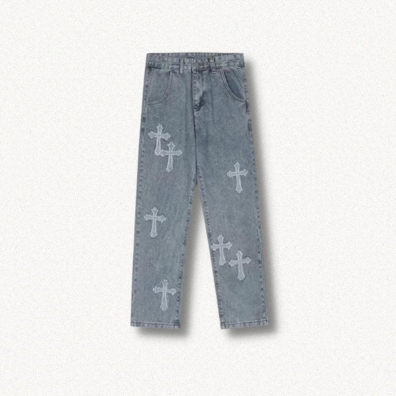 Stylish Work Outfits, Outfit Summer Ideas Cross Patchwork Baggy Jeans Stylish Work Outfits, Outfit Summer Ideas Cross Patchwork Baggy Jeans