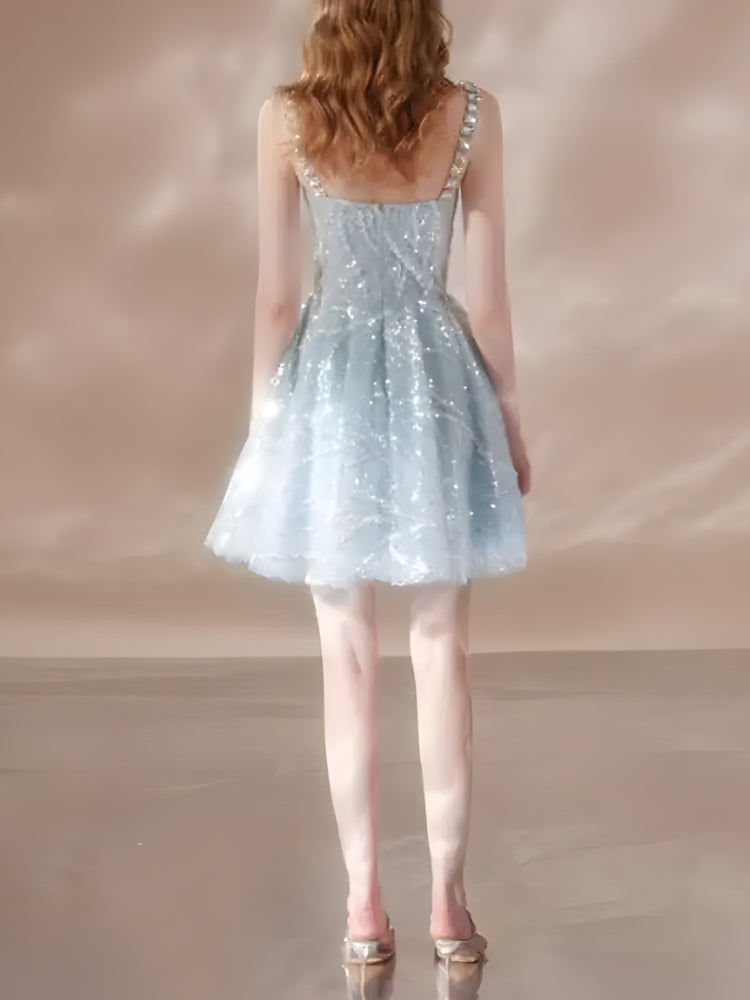 Stylish Work Outfits, Outfit Summer Ideas Crystal Strap Sequin Mini Dress Stylish Work Outfits, Outfit Summer Ideas Crystal Strap Sequin Mini Dress