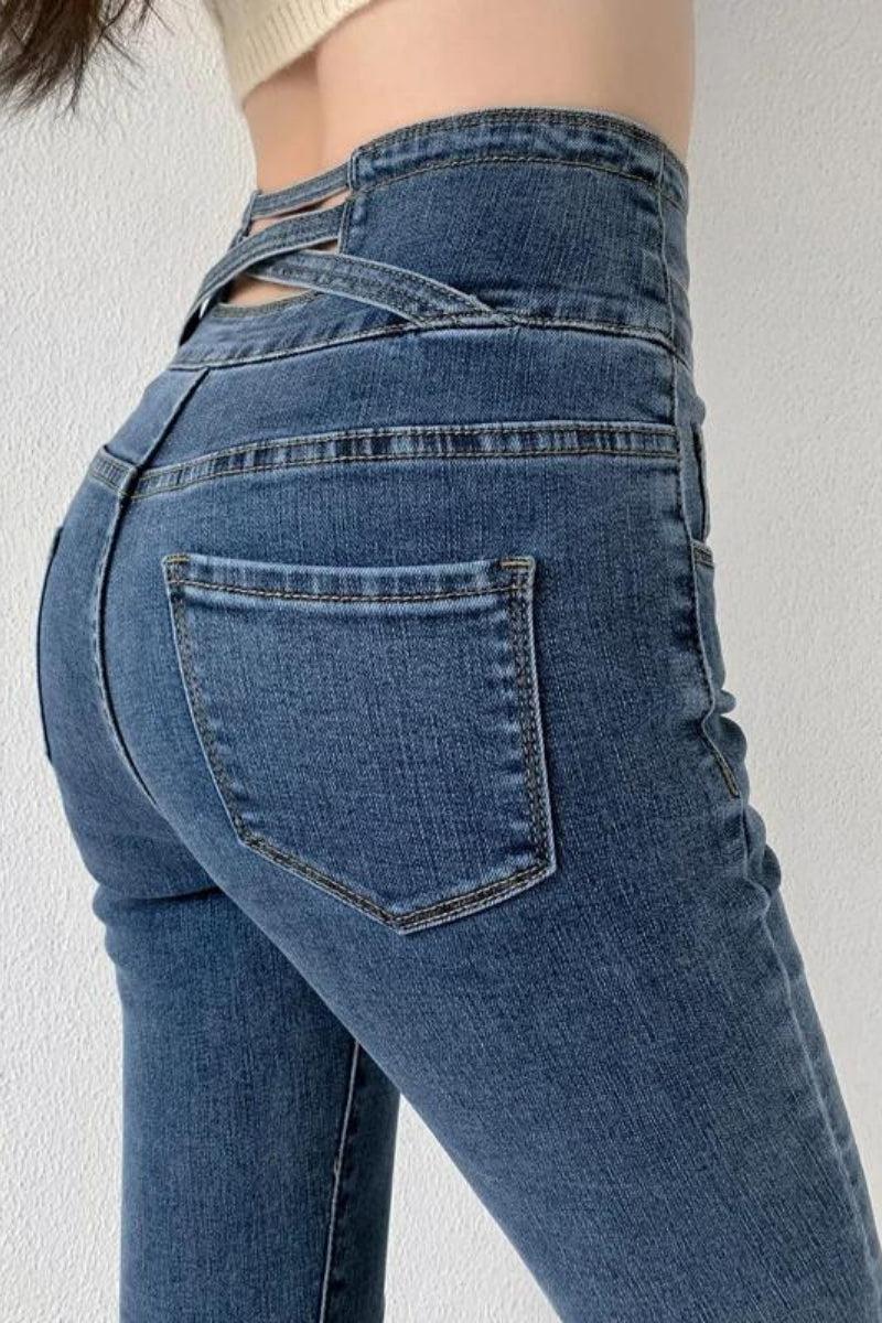 Stylish Work Outfits, Outfit Summer Ideas Cut Out Cross Waistband Skinny Jeans Stylish Work Outfits, Outfit Summer Ideas Cut Out Cross Waistband Skinny Jeans