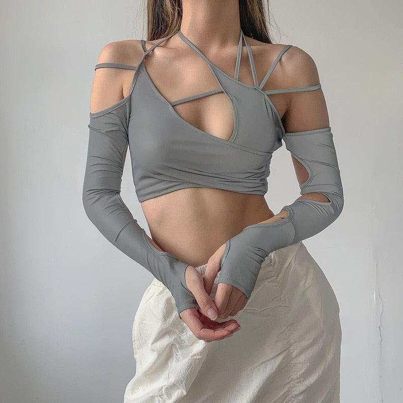Stylish Work Outfits, Outfit Summer Ideas Cut-Out Halter Top