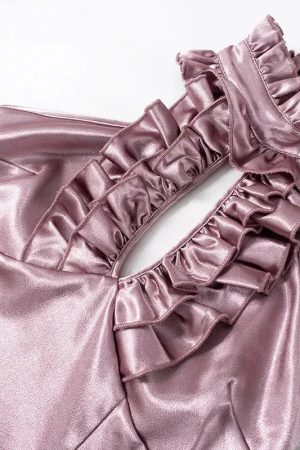 Stylish Work Outfits, Outfit Summer Ideas Cut Out Ruffled Halter Neck Top