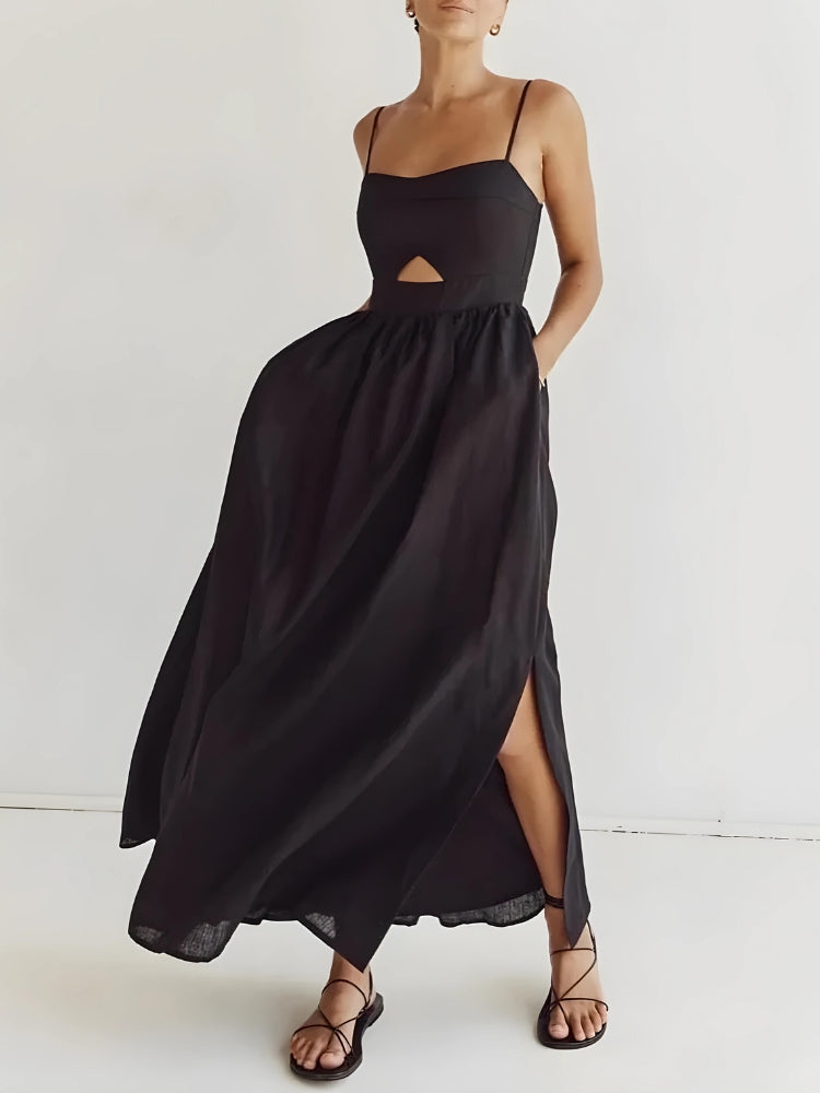 Stylish Work Outfits, Outfit Summer Ideas Cut Out Slit Maxi Dress Stylish Work Outfits, Outfit Summer Ideas Cut Out Slit Maxi Dress