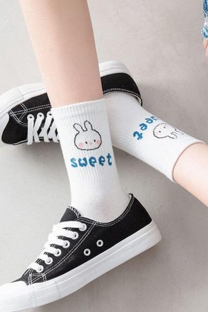 Stylish Work Outfits, Outfit Summer Ideas Cute Kawaii Patterned Socks 5 Pairs