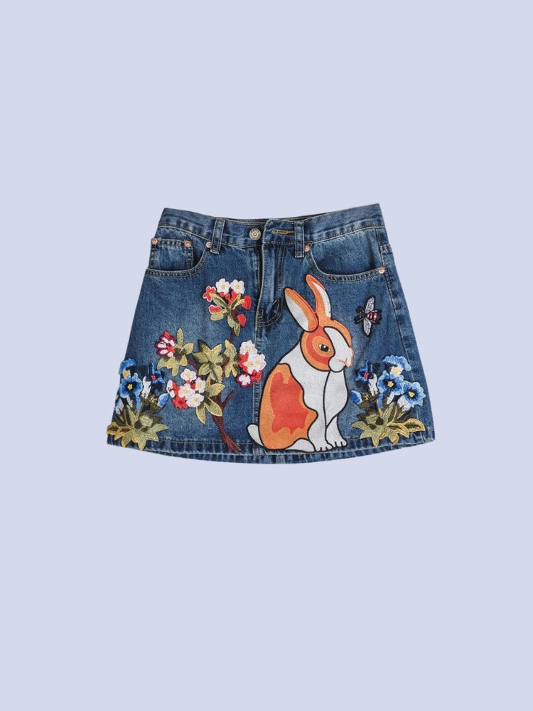 Stylish Work Outfits, Outfit Summer Ideas Cute Rabbit Denim Mini Skirt Stylish Work Outfits, Outfit Summer Ideas Cute Rabbit Denim Mini Skirt