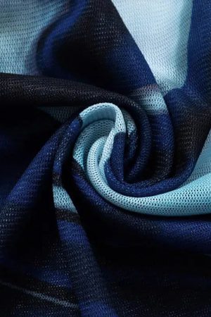 Stylish Work Outfits, Outfit Summer Ideas Cyberpunk Blue Aura Sheer Top