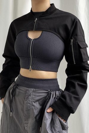 Stylish Work Outfits, Outfit Summer Ideas Cyberpunk Bolero Jacket