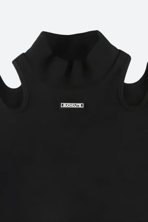 Stylish Work Outfits, Outfit Summer Ideas Cyberpunk Cut Out Corduroy Bodysuit