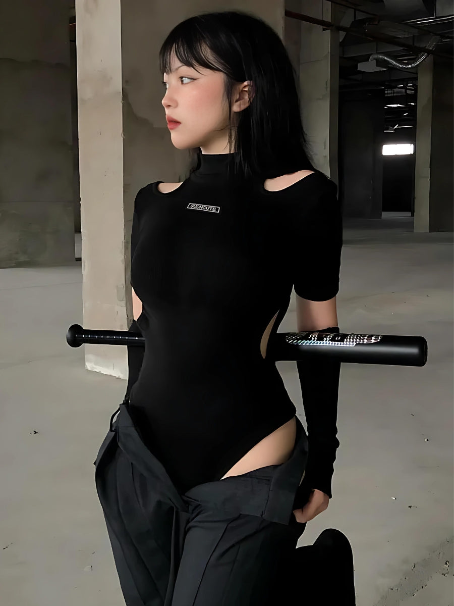 Stylish Work Outfits, Outfit Summer Ideas Cyberpunk Cut Out Corduroy Bodysuit Stylish Work Outfits, Outfit Summer Ideas Cyberpunk Cut Out Corduroy Bodysuit