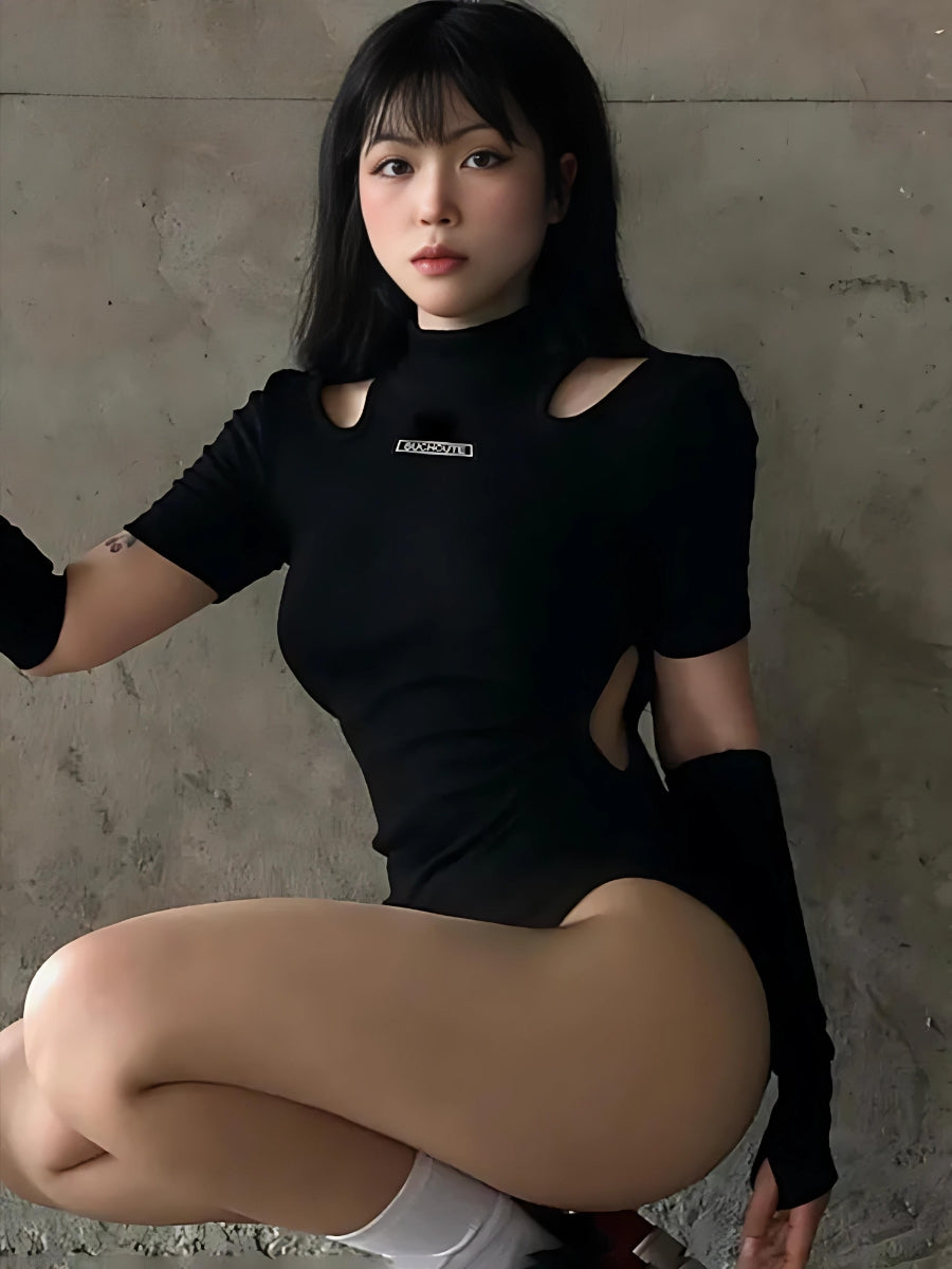 Stylish Work Outfits, Outfit Summer Ideas Cyberpunk Cut Out Corduroy Bodysuit Stylish Work Outfits, Outfit Summer Ideas Cyberpunk Cut Out Corduroy Bodysuit