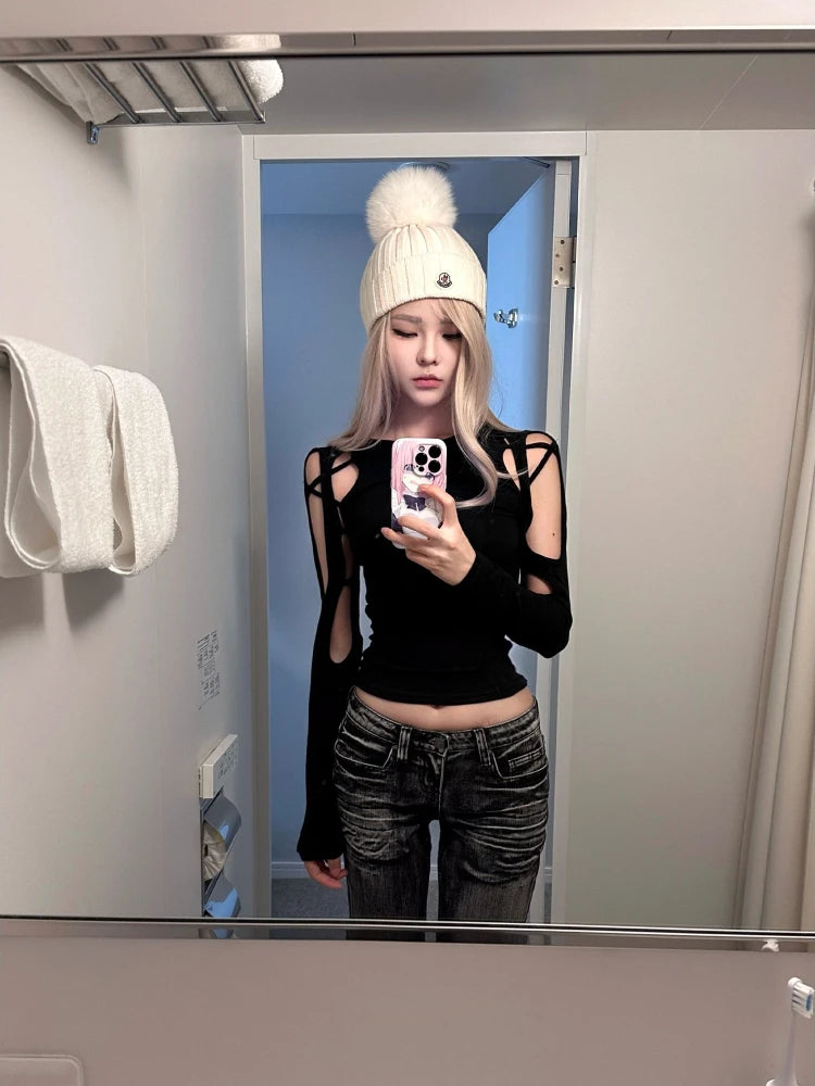 Stylish Work Outfits, Outfit Summer Ideas Cyberpunk Cut Out Top Stylish Work Outfits, Outfit Summer Ideas Cyberpunk Cut Out Top