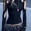Stylish Work Outfits, Outfit Summer Ideas Cyberpunk Cut Out Top