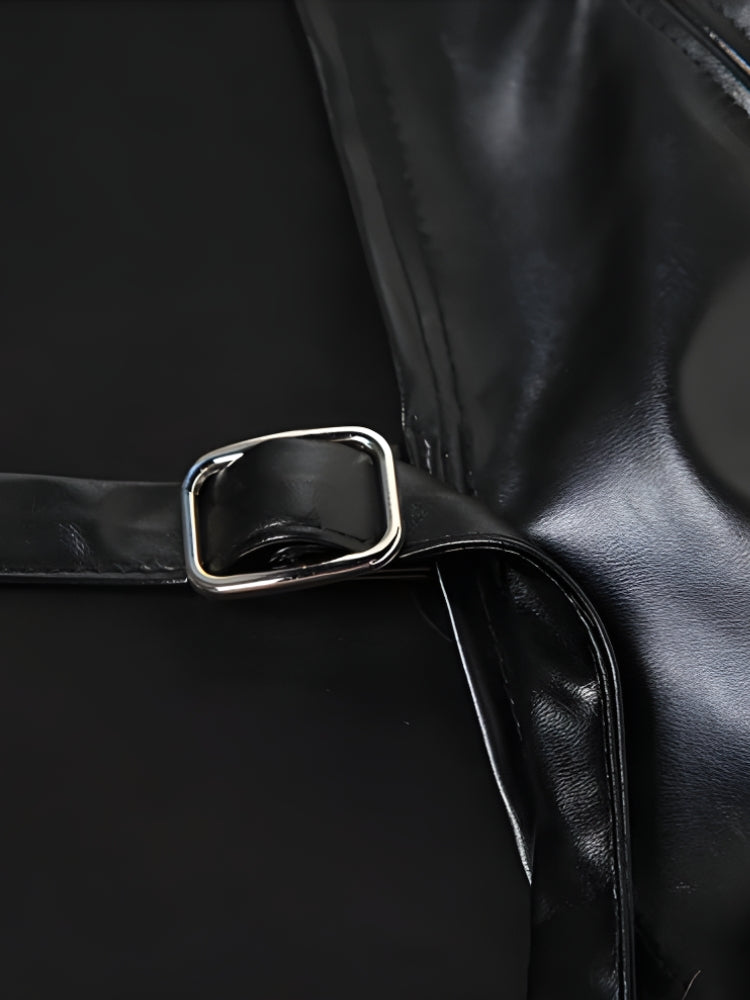 Stylish Work Outfits, Outfit Summer Ideas Cyberpunk Faux Leather Crop Jacket Stylish Work Outfits, Outfit Summer Ideas Cyberpunk Faux Leather Crop Jacket