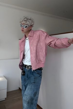 Stylish Work Outfits, Outfit Summer Ideas Cyberpunk Faux Leather Jacket