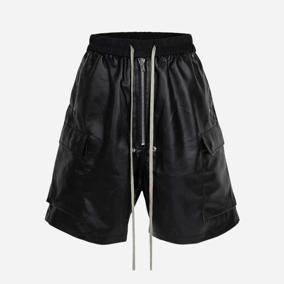 Stylish Work Outfits, Outfit Summer Ideas Cyberpunk Faux Leather Shorts