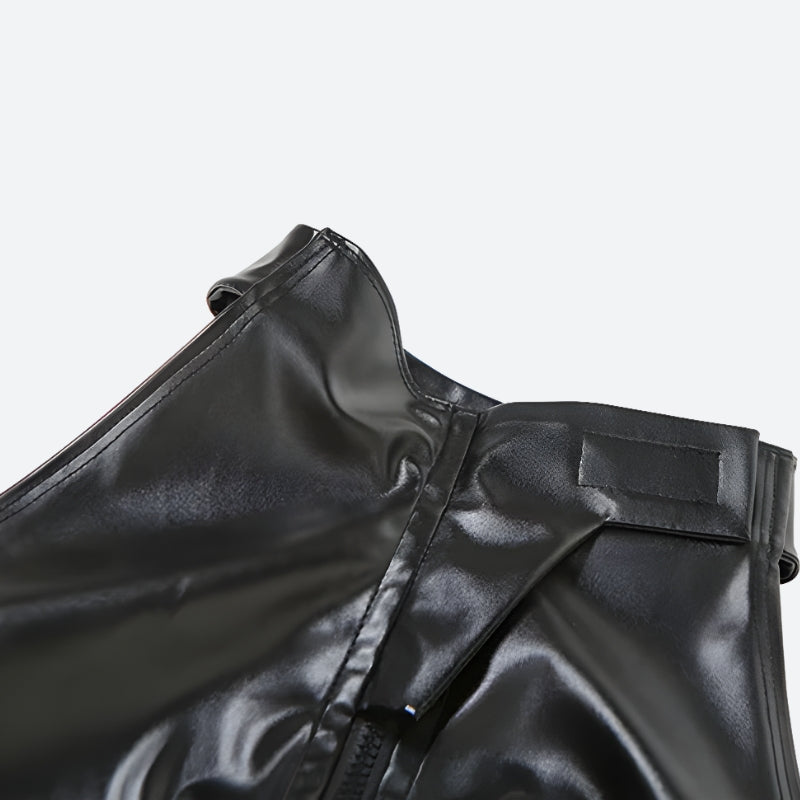 Stylish Work Outfits, Outfit Summer Ideas Cyberpunk Faux Leather Zip Up Top Stylish Work Outfits, Outfit Summer Ideas Cyberpunk Faux Leather Zip Up Top