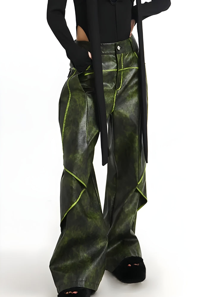 Stylish Work Outfits, Outfit Summer Ideas Cyberpunk Forest Faux Leather Pants