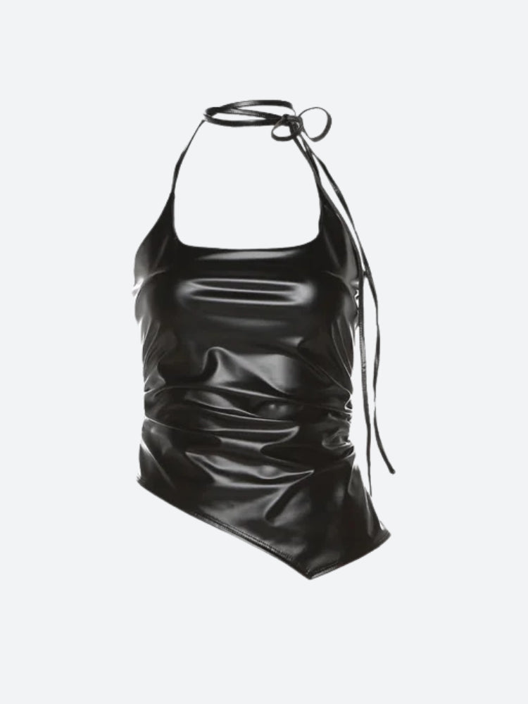 Stylish Work Outfits, Outfit Summer Ideas Cyberpunk Halter Neck Tie Top Stylish Work Outfits, Outfit Summer Ideas Cyberpunk Halter Neck Tie Top