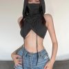 Stylish Work Outfits, Outfit Summer Ideas Cyberpunk Hooded Crop Top