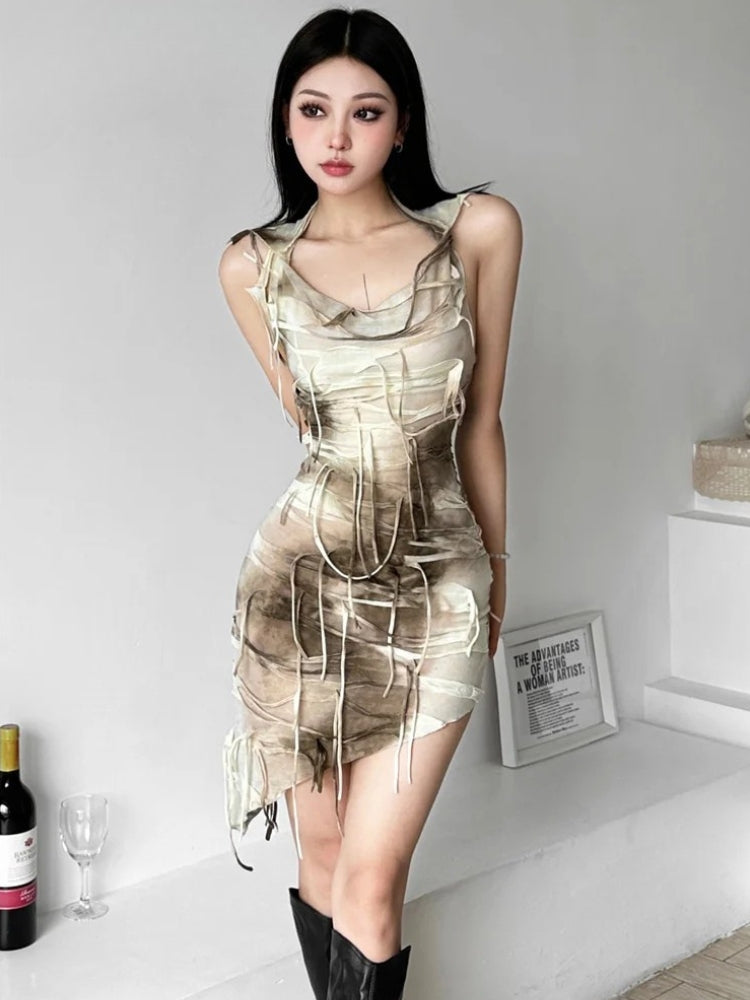 Stylish Work Outfits, Outfit Summer Ideas Cyberpunk Hooded Mini Dress