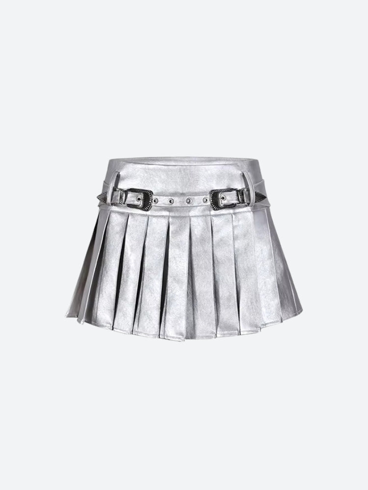 Stylish Work Outfits, Outfit Summer Ideas Cyberpunk Metallic Mini Skirt Stylish Work Outfits, Outfit Summer Ideas Cyberpunk Metallic Mini Skirt
