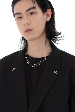 Stylish Work Outfits, Outfit Summer Ideas Cyberpunk Necklace
