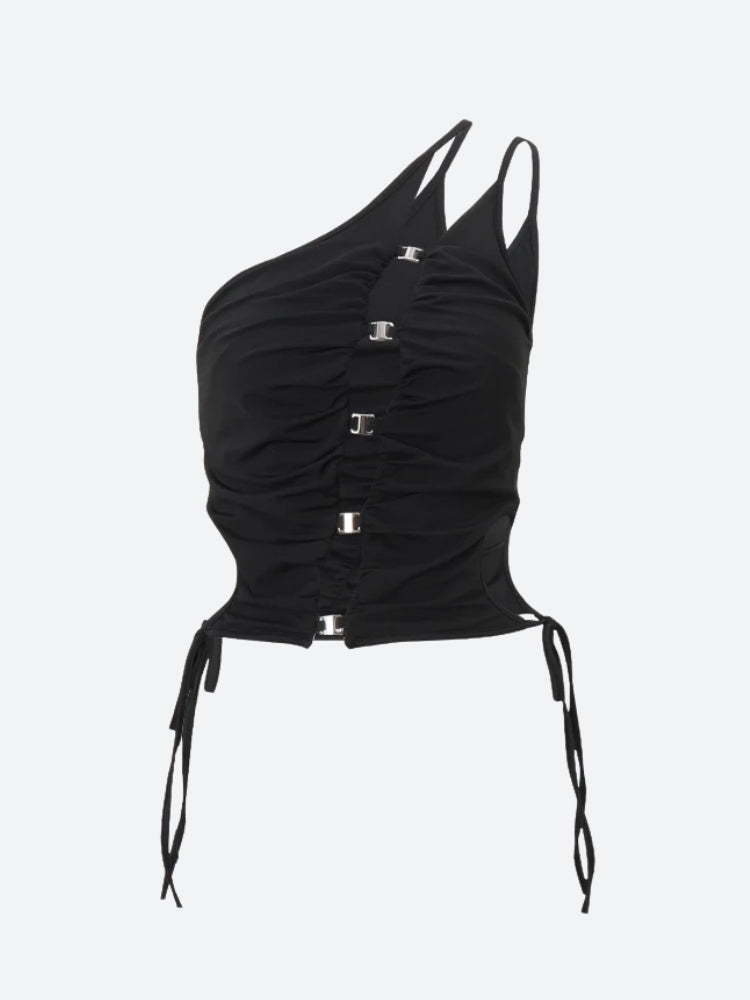 Stylish Work Outfits, Outfit Summer Ideas Cyberpunk One Shoulder Top