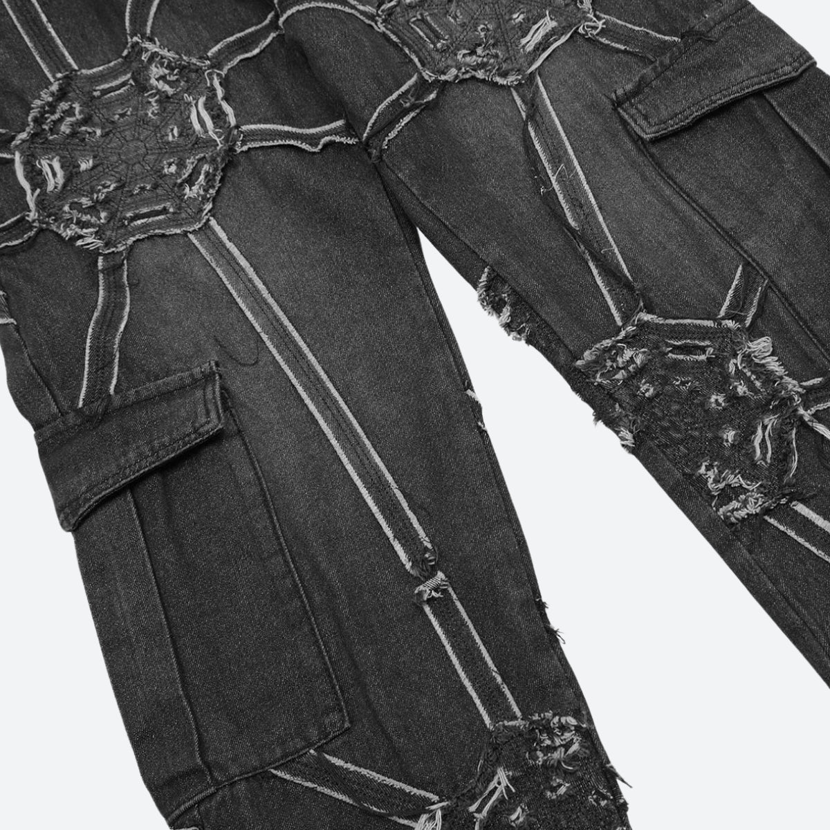 Stylish Work Outfits, Outfit Summer Ideas Cyberpunk Patchwork Jeans Stylish Work Outfits, Outfit Summer Ideas Cyberpunk Patchwork Jeans