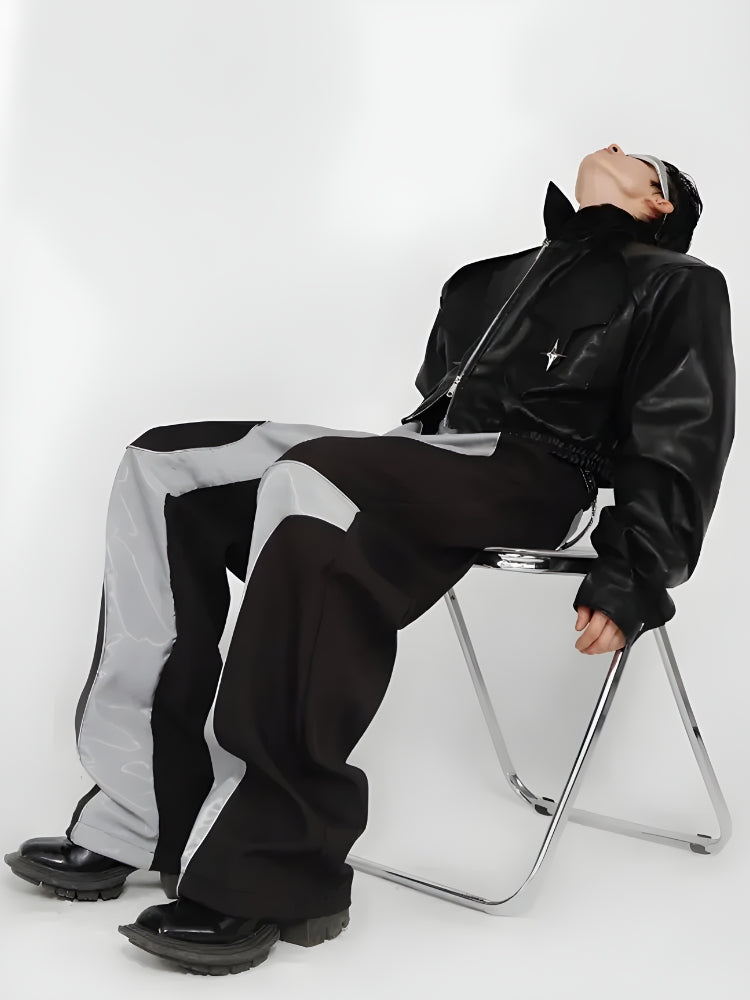 Stylish Work Outfits, Outfit Summer Ideas Cyberpunk Patchwork Wide Leg Pants Stylish Work Outfits, Outfit Summer Ideas Cyberpunk Patchwork Wide Leg Pants