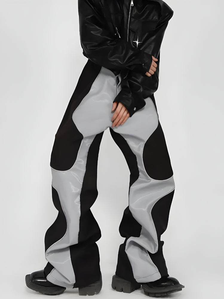 Stylish Work Outfits, Outfit Summer Ideas Cyberpunk Patchwork Wide Leg Pants Stylish Work Outfits, Outfit Summer Ideas Cyberpunk Patchwork Wide Leg Pants