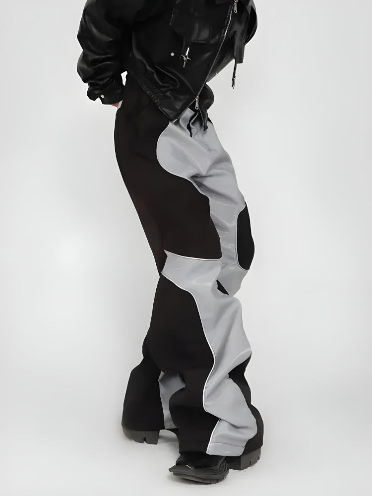 Stylish Work Outfits, Outfit Summer Ideas Cyberpunk Patchwork Wide Leg Pants Stylish Work Outfits, Outfit Summer Ideas Cyberpunk Patchwork Wide Leg Pants