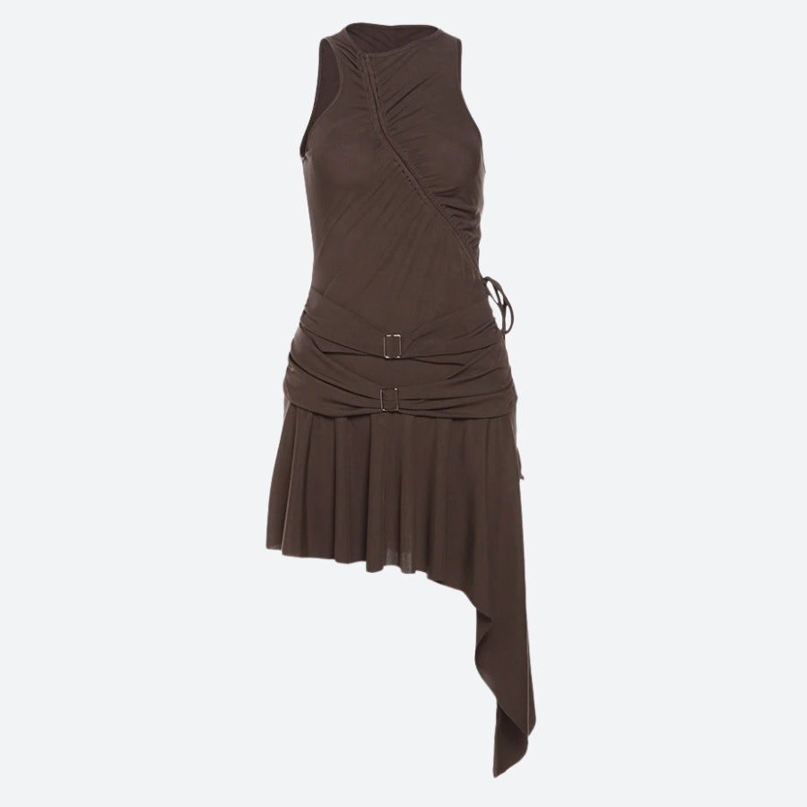 Stylish Work Outfits, Outfit Summer Ideas Cyberpunk Ruched Asymmetric Mini Dress Stylish Work Outfits, Outfit Summer Ideas Cyberpunk Ruched Asymmetric Mini Dress