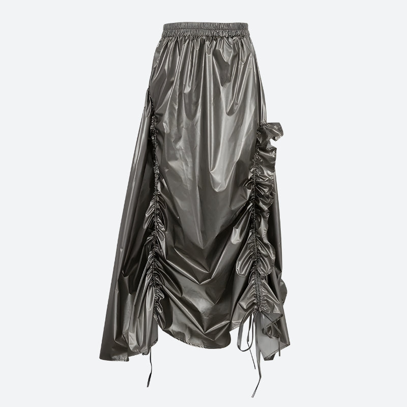 Stylish Work Outfits, Outfit Summer Ideas Cyberpunk Ruched Parachute Maxi Skirt Stylish Work Outfits, Outfit Summer Ideas Cyberpunk Ruched Parachute Maxi Skirt