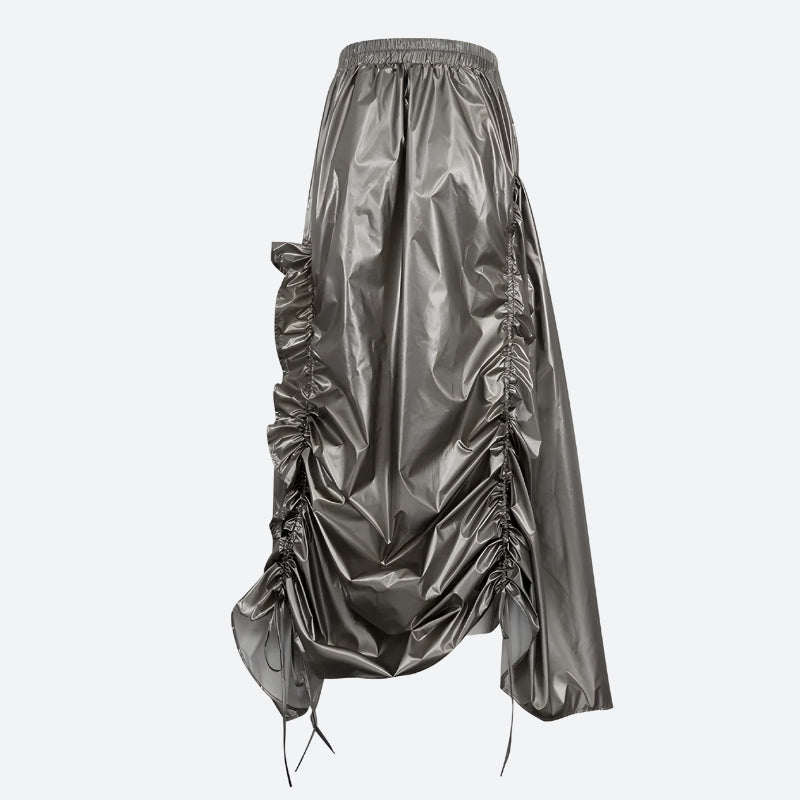 Stylish Work Outfits, Outfit Summer Ideas Cyberpunk Ruched Parachute Maxi Skirt Stylish Work Outfits, Outfit Summer Ideas Cyberpunk Ruched Parachute Maxi Skirt