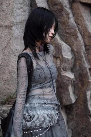 Stylish Work Outfits, Outfit Summer Ideas Cyberpunk Sheer Top