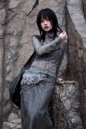 Stylish Work Outfits, Outfit Summer Ideas Cyberpunk Sheer Top