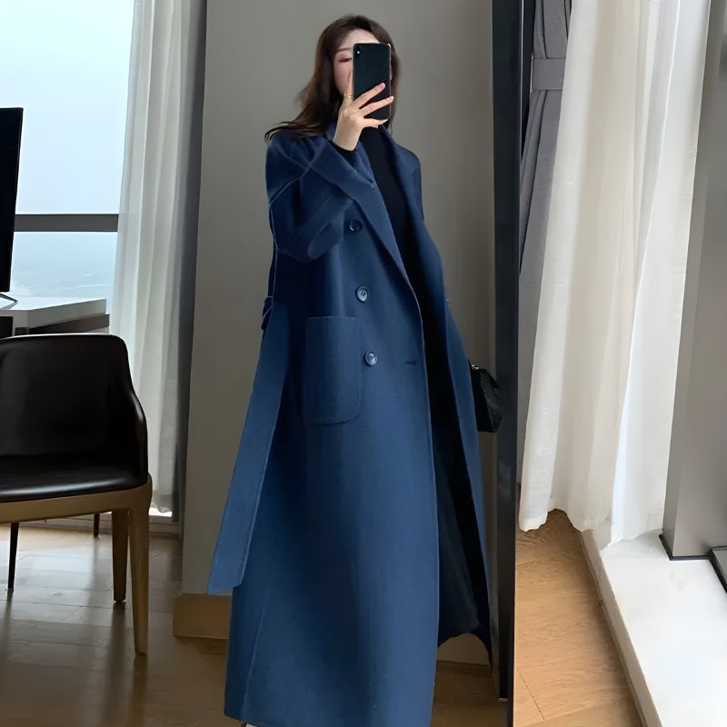 Stylish Work Outfits, Outfit Summer Ideas Dark Academia Belted Long Coat Stylish Work Outfits, Outfit Summer Ideas Dark Academia Belted Long Coat