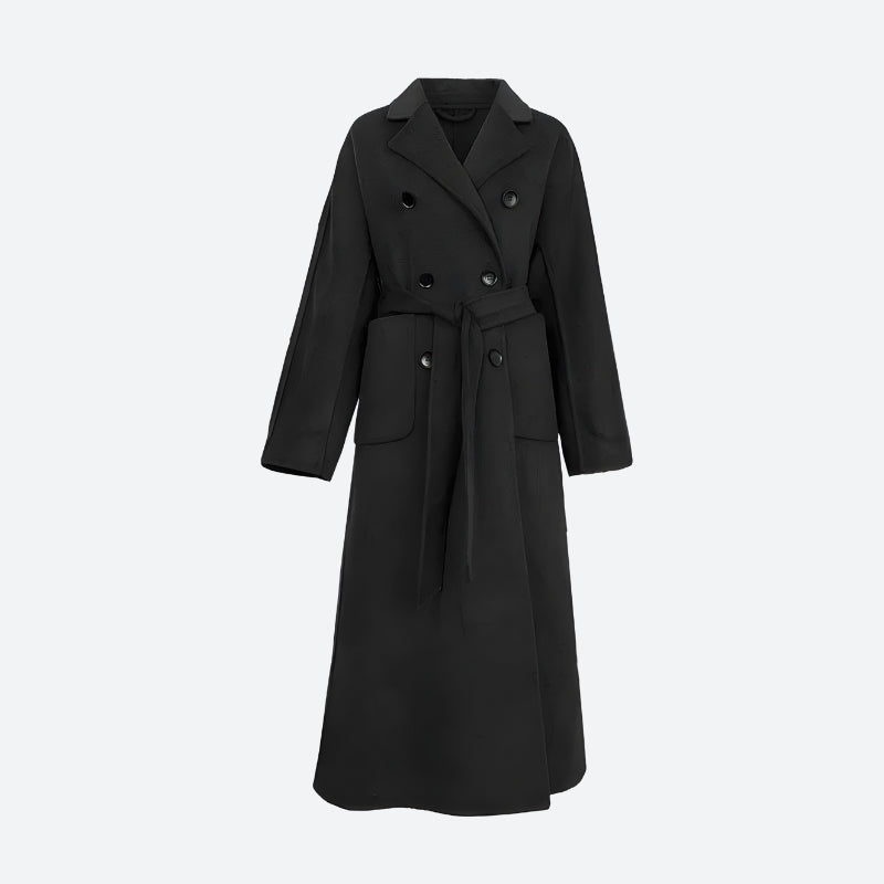 Stylish Work Outfits, Outfit Summer Ideas Dark Academia Belted Long Coat Stylish Work Outfits, Outfit Summer Ideas Dark Academia Belted Long Coat
