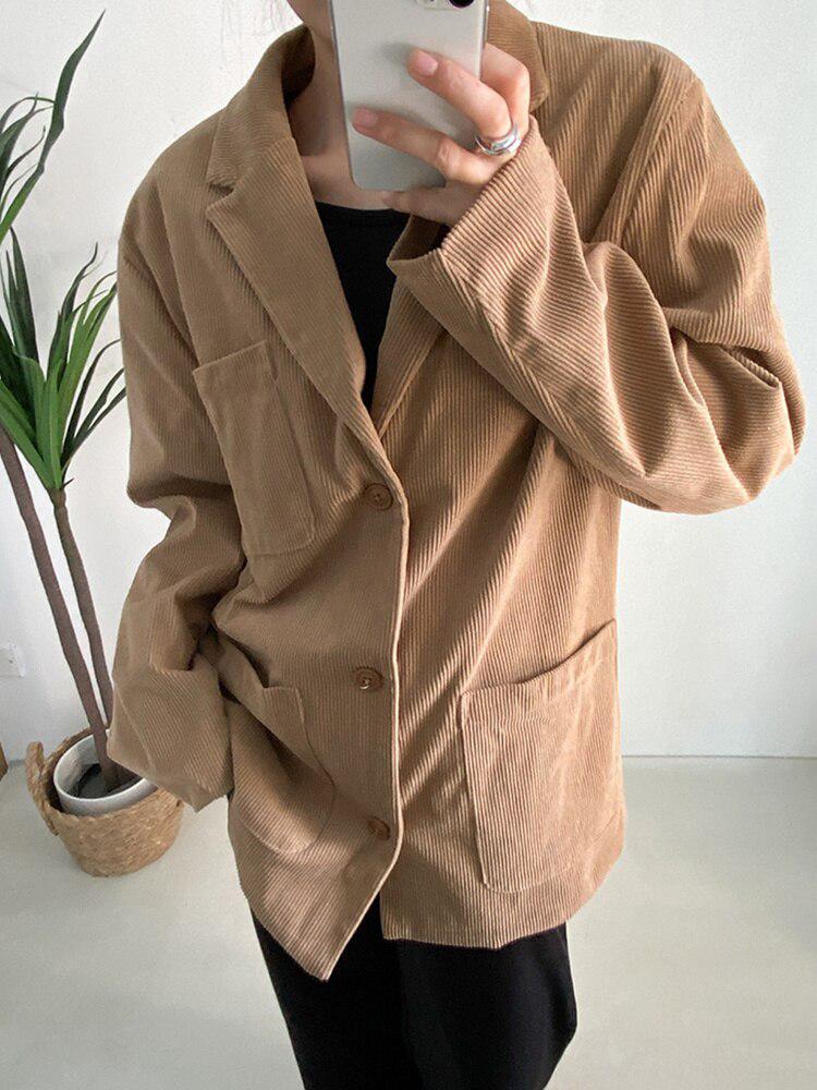 Stylish Work Outfits, Outfit Summer Ideas Dark Academia Corduroy Long Jacket Stylish Work Outfits, Outfit Summer Ideas Dark Academia Corduroy Long Jacket