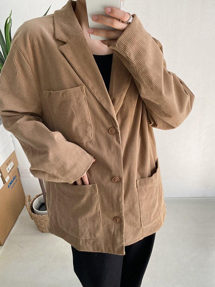 Stylish Work Outfits, Outfit Summer Ideas Dark Academia Corduroy Long Jacket Stylish Work Outfits, Outfit Summer Ideas Dark Academia Corduroy Long Jacket