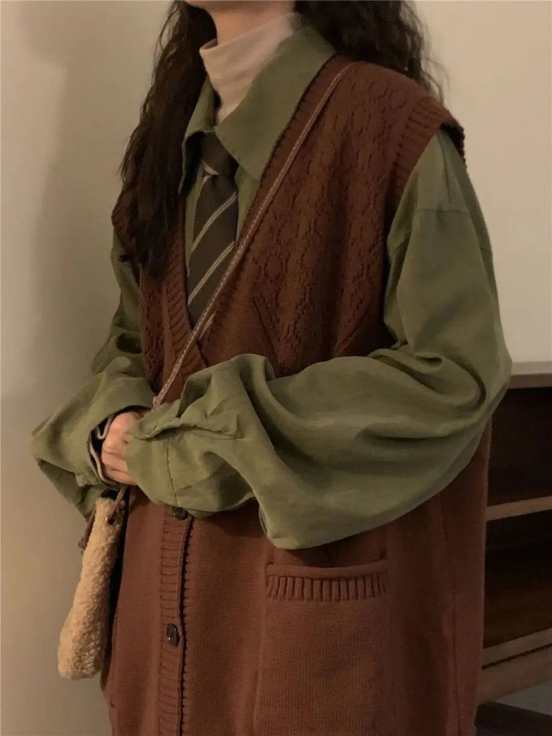 Stylish Work Outfits, Outfit Summer Ideas Dark Academia Deep V-Neck Sleeveless Cardigan Stylish Work Outfits, Outfit Summer Ideas Dark Academia Deep V-Neck Sleeveless Cardigan