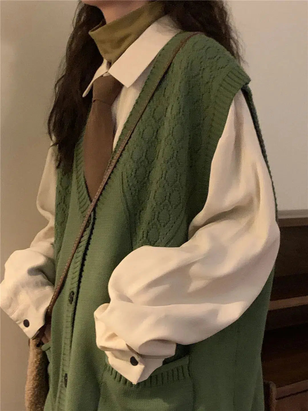 Stylish Work Outfits, Outfit Summer Ideas Dark Academia Deep V-Neck Sleeveless Cardigan Stylish Work Outfits, Outfit Summer Ideas Dark Academia Deep V-Neck Sleeveless Cardigan