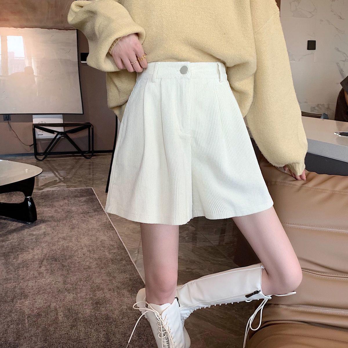 Stylish Work Outfits, Outfit Summer Ideas Dark Academia High Waist Corduroy Shorts Stylish Work Outfits, Outfit Summer Ideas Dark Academia High Waist Corduroy Shorts