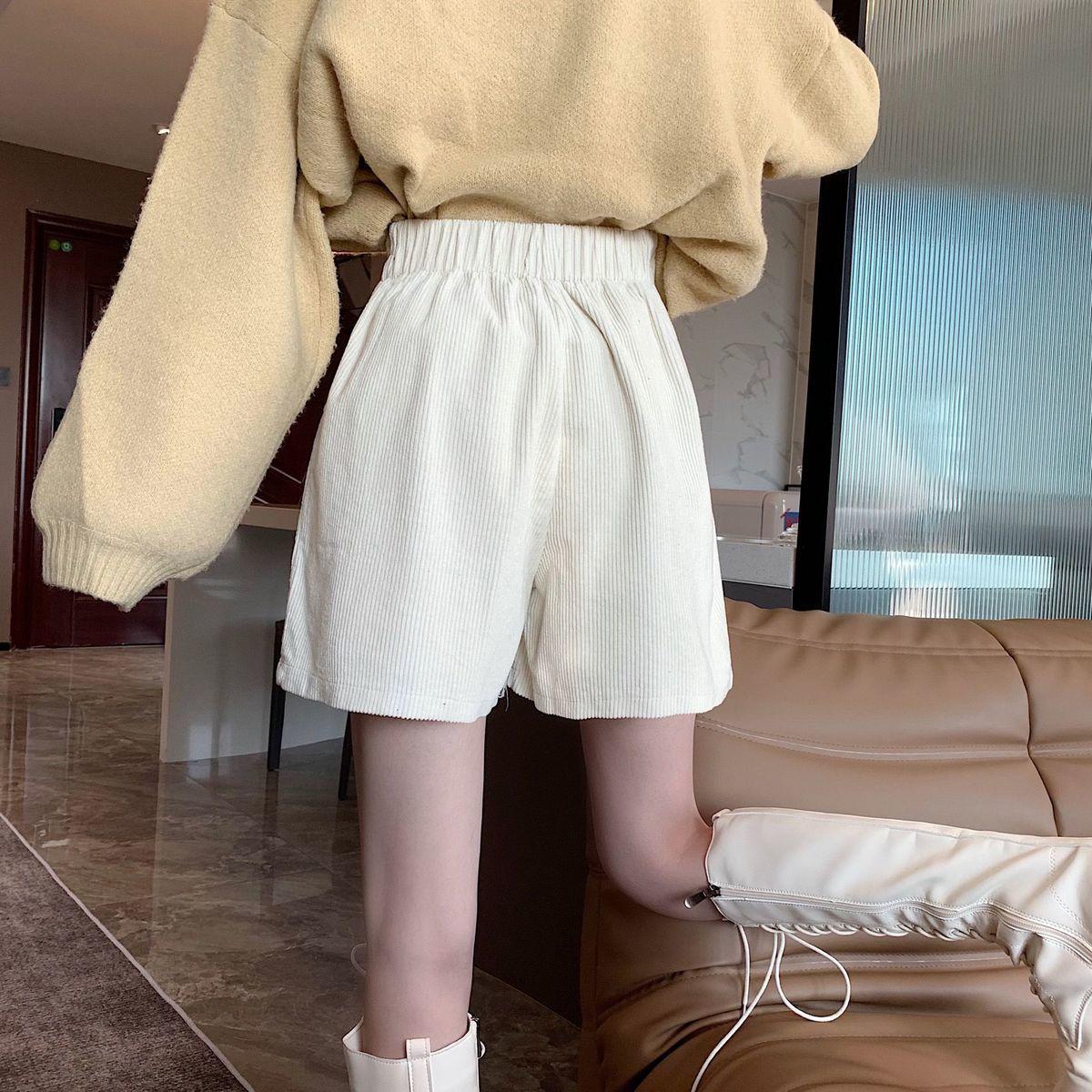 Stylish Work Outfits, Outfit Summer Ideas Dark Academia High Waist Corduroy Shorts Stylish Work Outfits, Outfit Summer Ideas Dark Academia High Waist Corduroy Shorts