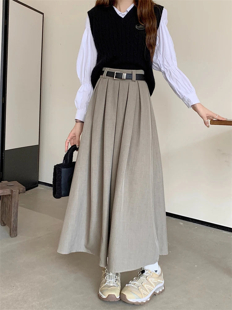 Stylish Work Outfits, Outfit Summer Ideas Dark Academia Midi Skirt Stylish Work Outfits, Outfit Summer Ideas Dark Academia Midi Skirt