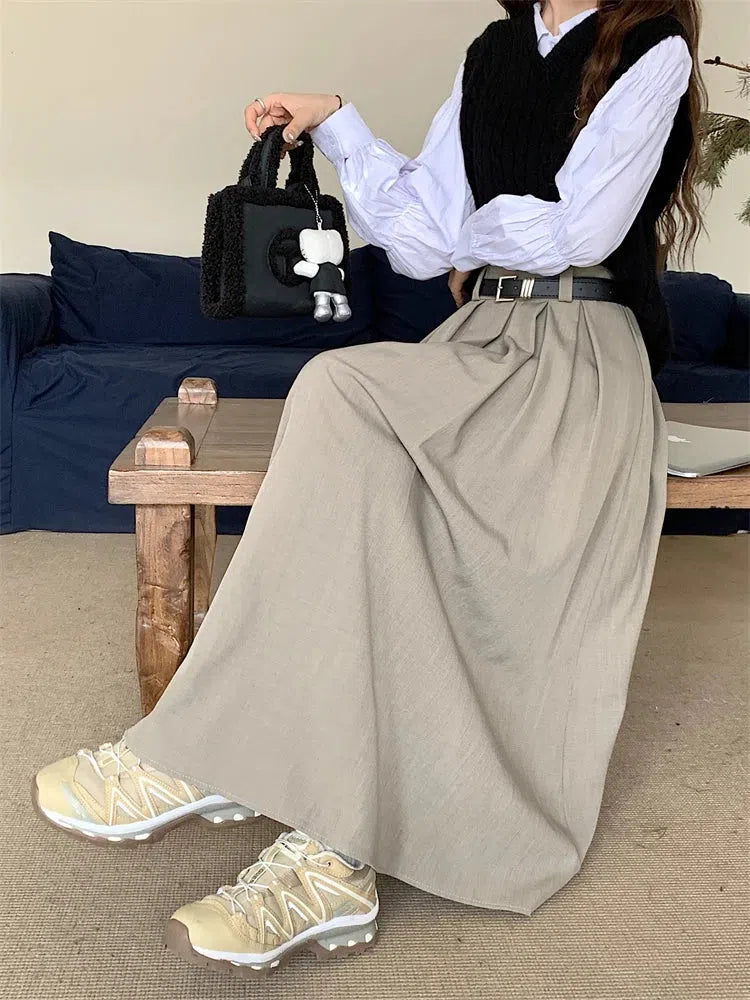 Stylish Work Outfits, Outfit Summer Ideas Dark Academia Midi Skirt Stylish Work Outfits, Outfit Summer Ideas Dark Academia Midi Skirt