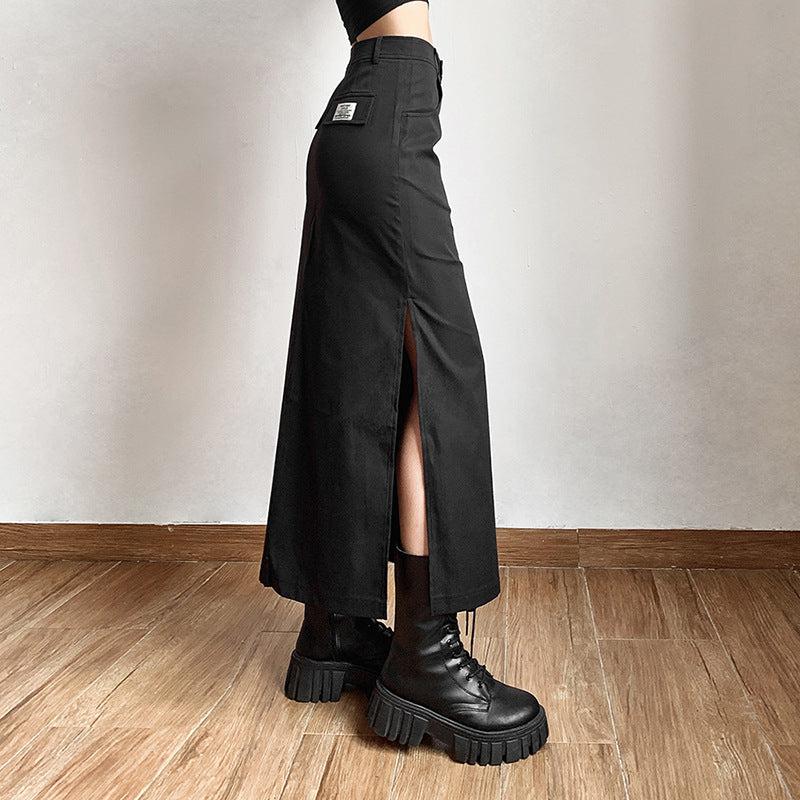 Stylish Work Outfits, Outfit Summer Ideas Dark Academia Side Slit Maxi Skirt