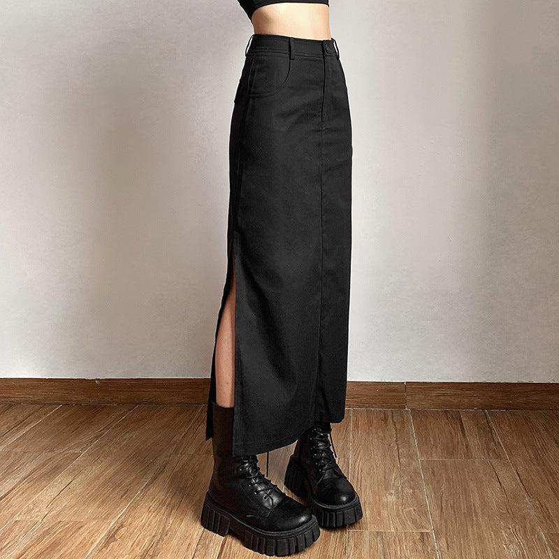 Stylish Work Outfits, Outfit Summer Ideas Dark Academia Side Slit Maxi Skirt Stylish Work Outfits, Outfit Summer Ideas Dark Academia Side Slit Maxi Skirt