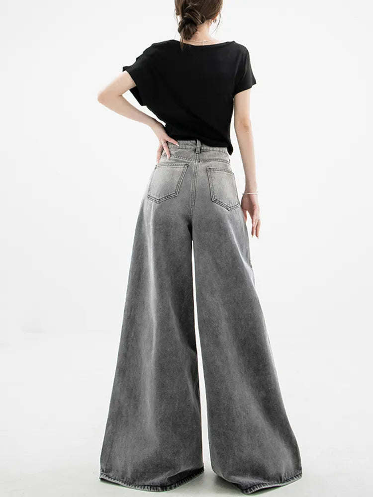 Stylish Work Outfits, Outfit Summer Ideas Dark Wash Super Wide Leg Jeans Stylish Work Outfits, Outfit Summer Ideas Dark Wash Super Wide Leg Jeans