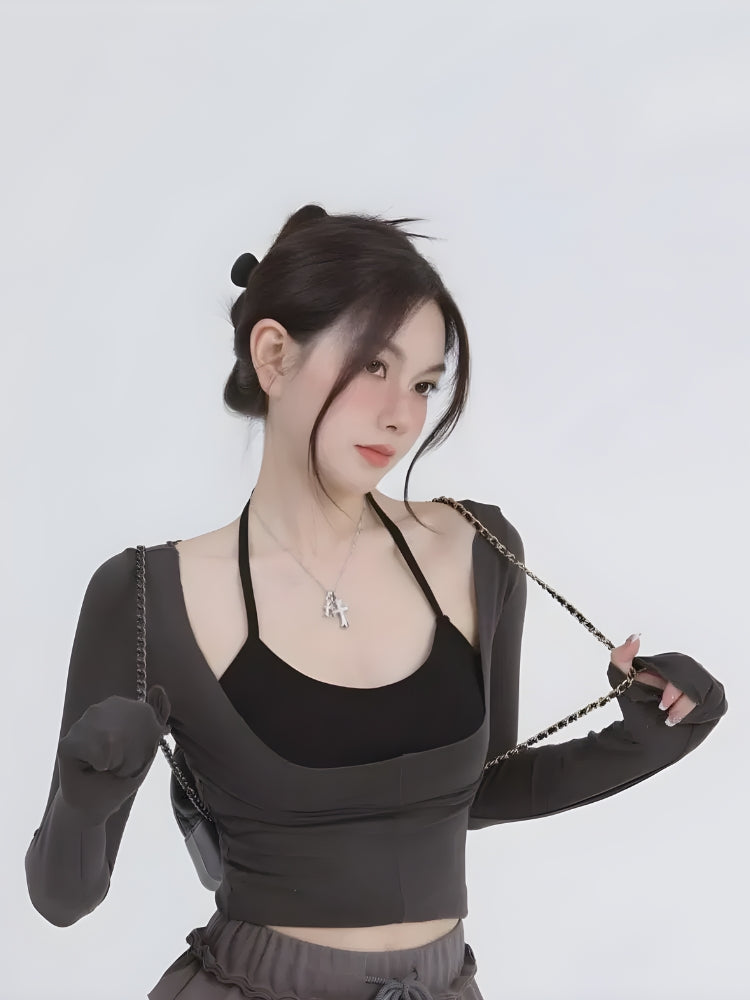 Stylish Work Outfits, Outfit Summer Ideas Deep Scoop Neck Two Piece Set Top Stylish Work Outfits, Outfit Summer Ideas Deep Scoop Neck Two Piece Set Top