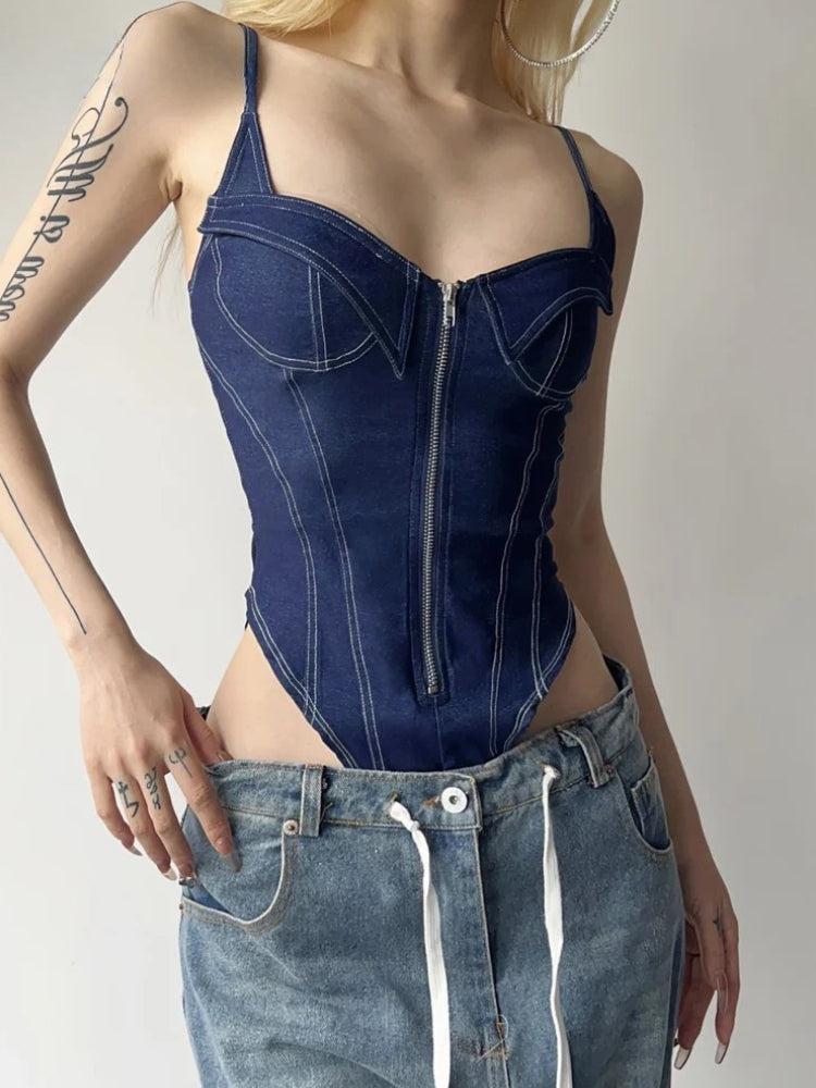 Stylish Work Outfits, Outfit Summer Ideas Denim Bodysuit Stylish Work Outfits, Outfit Summer Ideas Denim Bodysuit